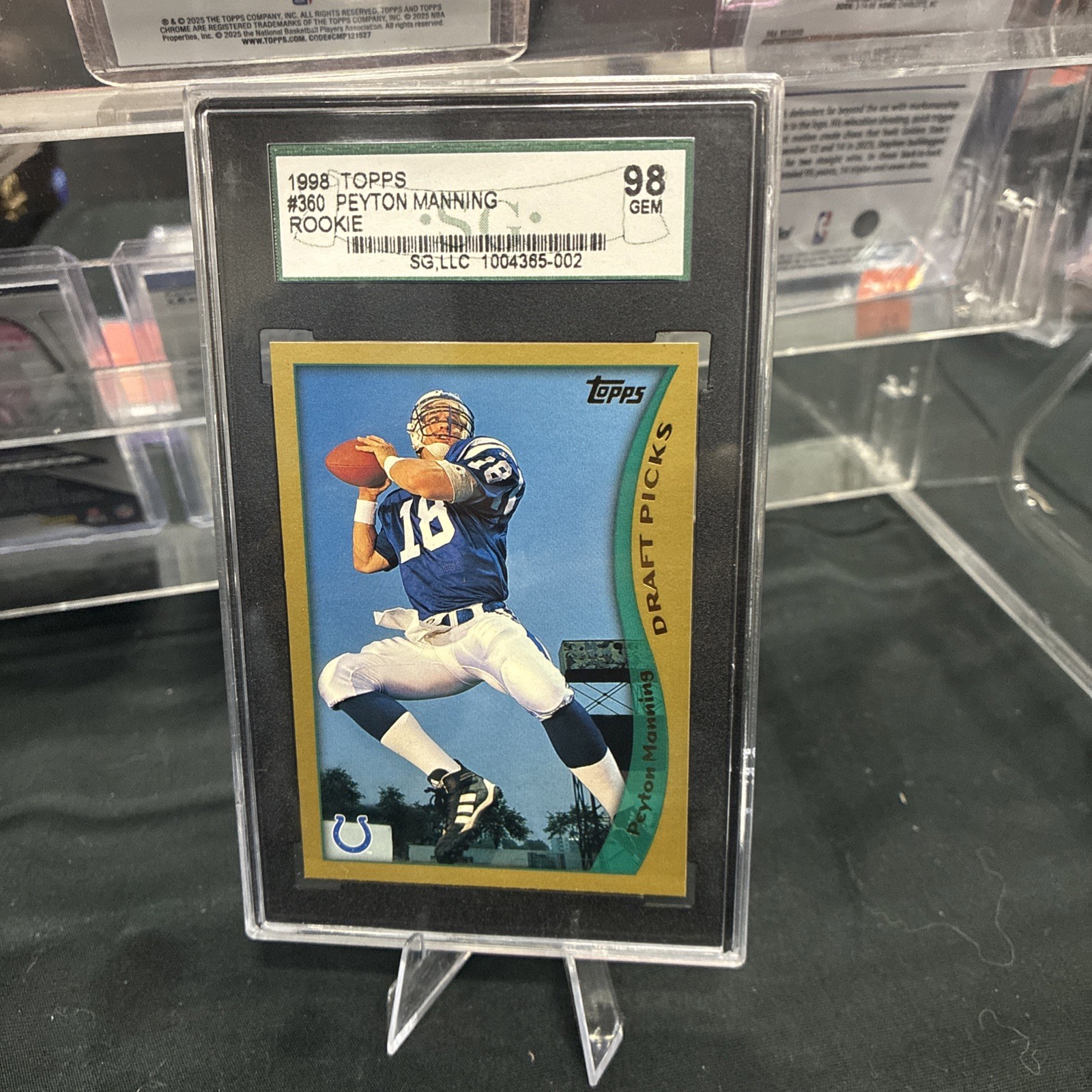 1998 Topps Peyton Manning #360 Draft Picks Rookie SGC 10 💎 LOW PSA 10 POP