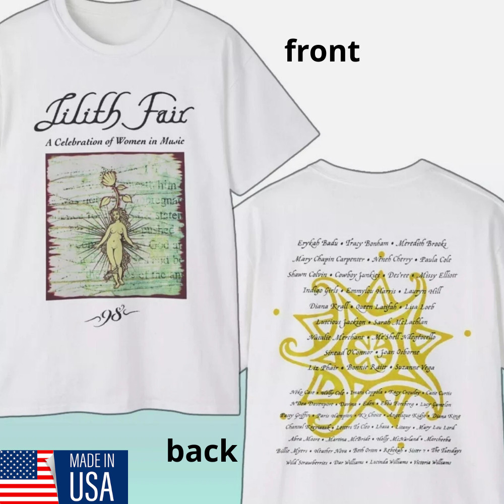 Lilith Fair 1998 Vintage Double Sided Festival Tour T-Shirt S-5XL