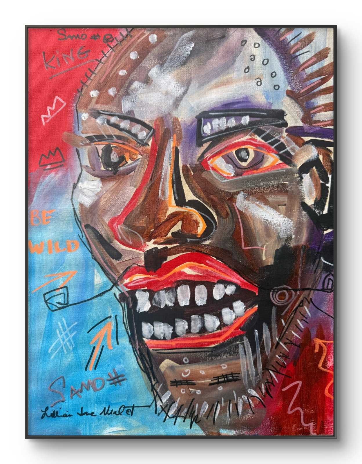 Neal Original 11x14 Expressionist Bold Portrait Face Painting Signed Canvas