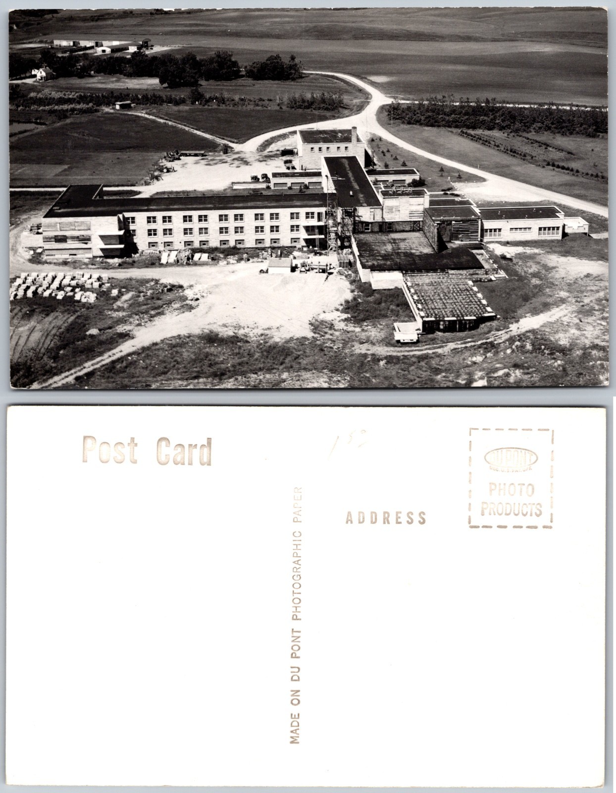 RPPC Modern Institutional Building Construction Aerial Photo Postcard