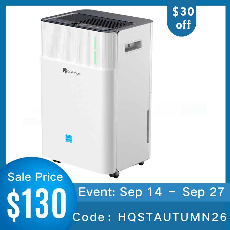 DR.PREPARE 3800 Sq.Ft Energy Star Most Efficient 2025 Dehumidifier, Max 65 Pints