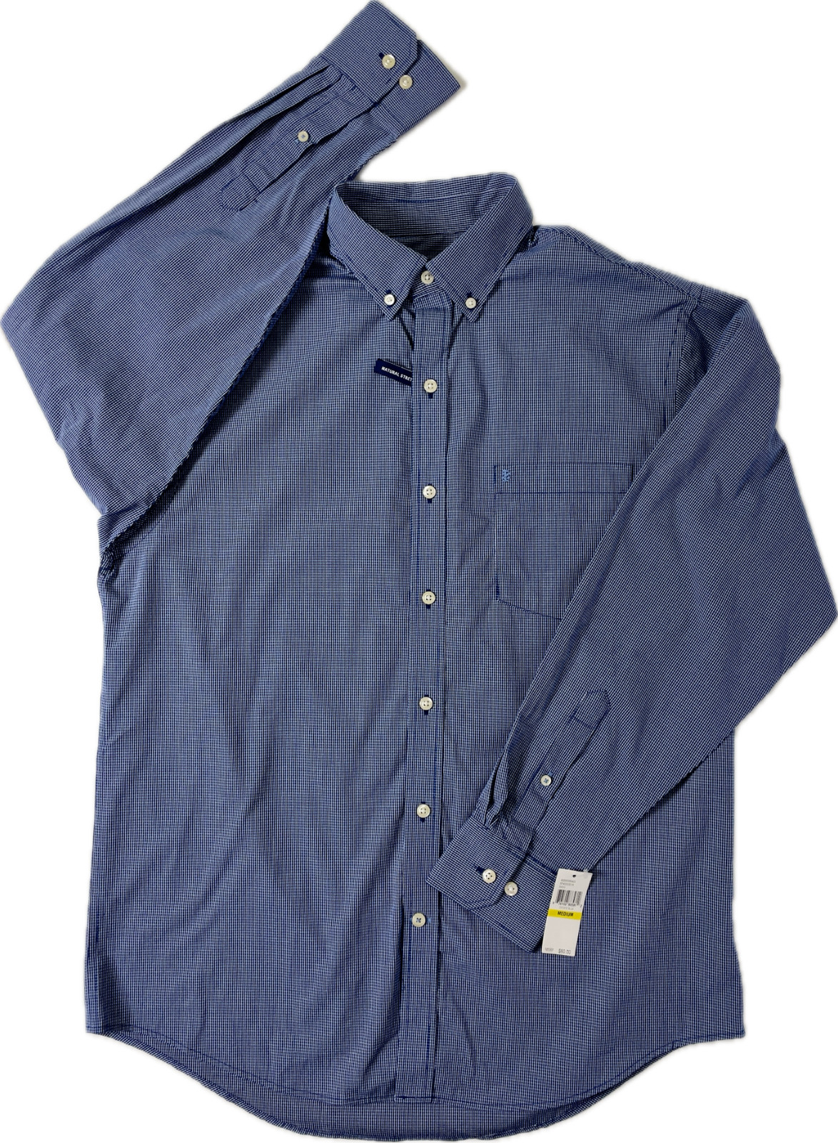 NWT $60 Izod Premium Essentials Blue 100% Cotton Button Down Shirt Men\'s Size M NWT $60 Izod Premium Essentials Blue 100% Cotton Button Down Shirt Men\'s Size M