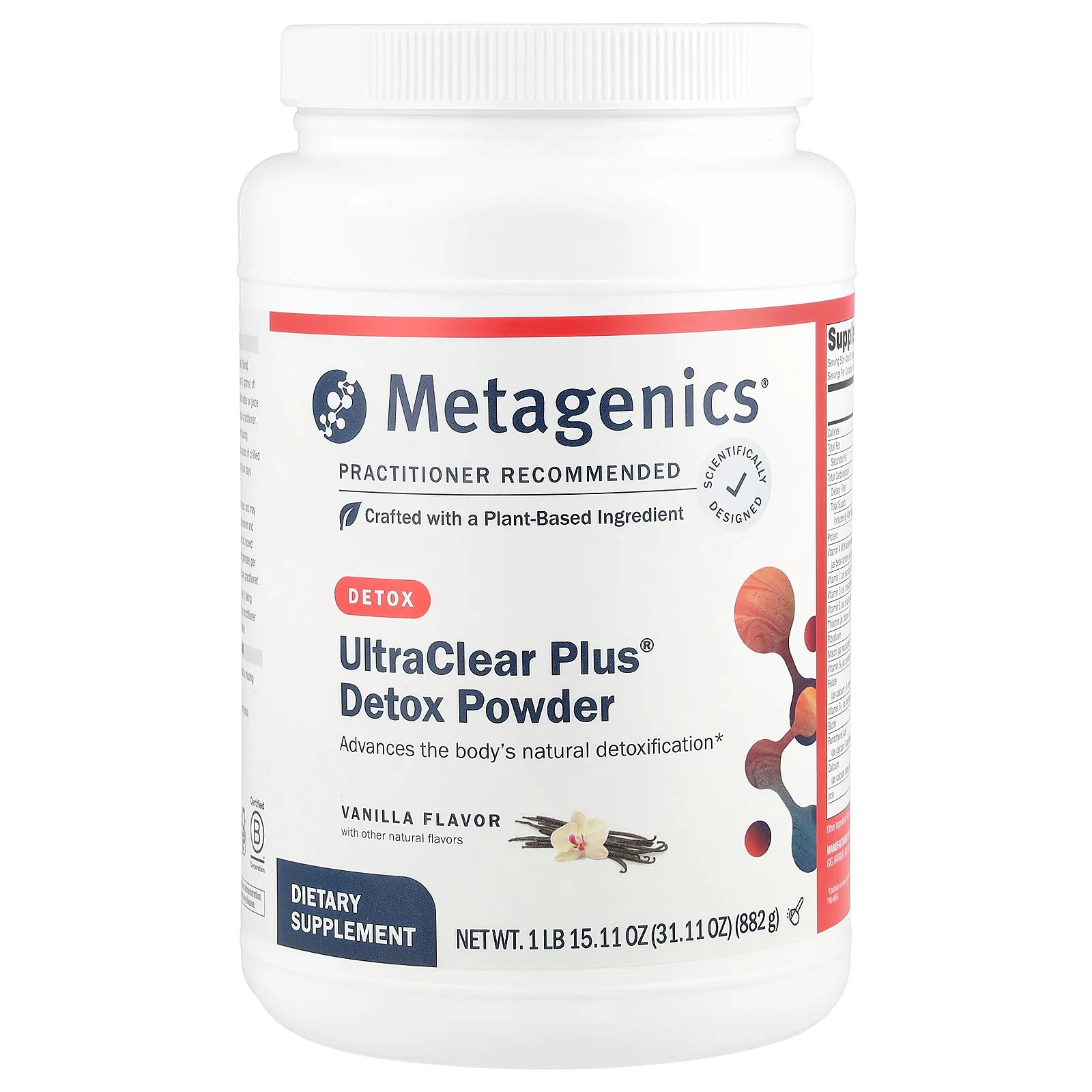 2 X Metagenics, UltraClear Plus� Detox Powder, Vanilla, 31.11 oz (882 g)