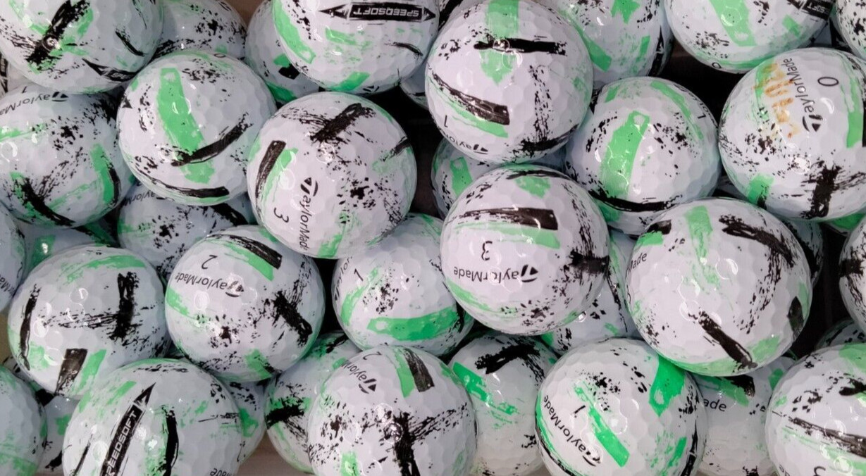 3 Dozen TaylorMade Speedsoft Ink Golf Balls - Green - 4A/5A