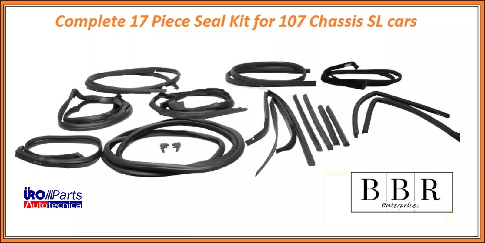 17 Piece Master Seal Kit for Mercedes all W107 380SL 450SL 560SL DOORS/TRUNK/TOP