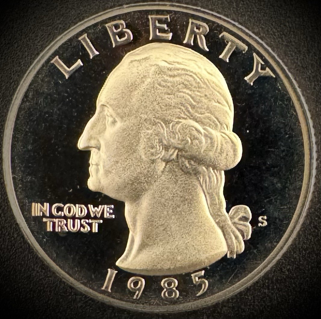 1985-S Washington Quarter PROOF Clad DEEP ULTRA CAMEO Coin 1985-S Washington Quarter PROOF Clad DEEP ULTRA CAMEO Coin