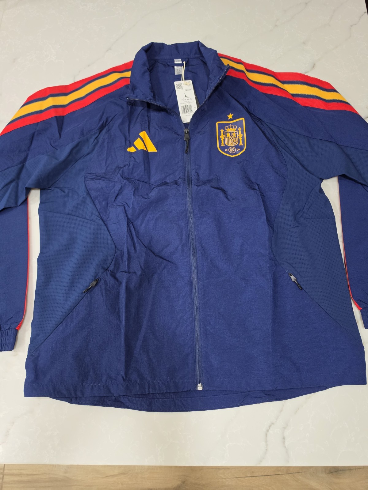 Adidas Spain National Team 2026 Full Zip Anthem Jacket Men’s | Size L JZ2253 NWT Adidas Spain National Team 2026 Full Zip Anthem Jacket Men’s | Size L JZ2253 NWT