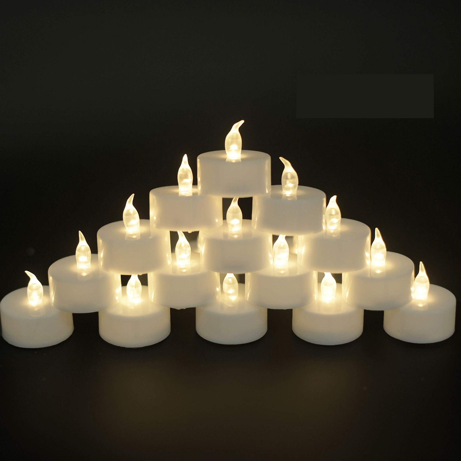 JUNPEI 400Pack LED Tea Lights Warm White Battery Powered Flickering - 400ct