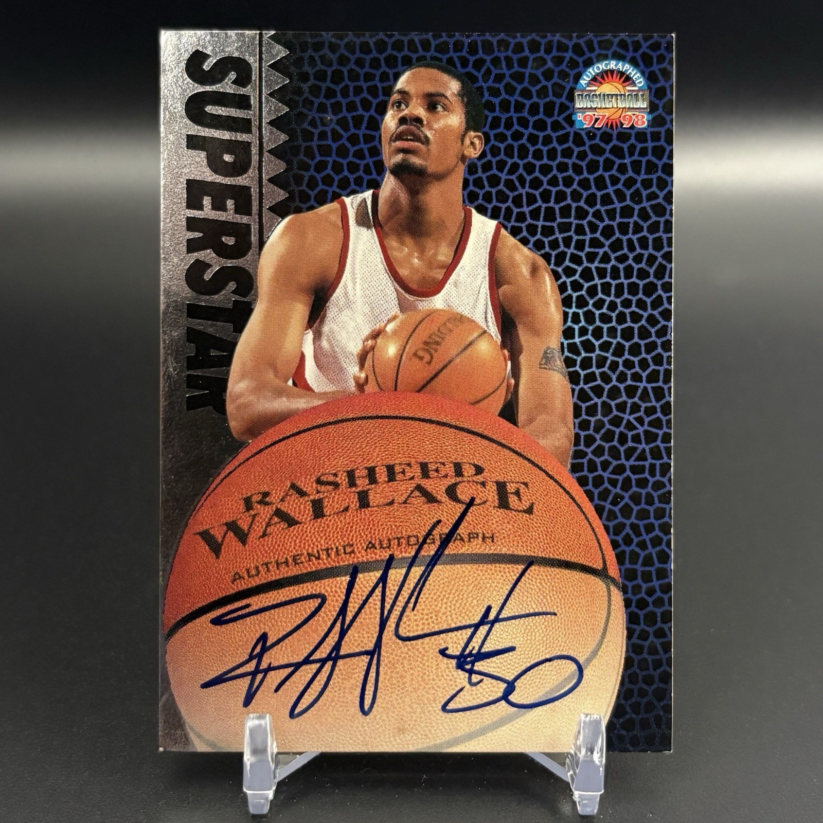1997-98 Score Board Autographed Rasheed Wallace On Card Auto 1997-98 Score Board Autographed Rasheed Wallace On Card Auto