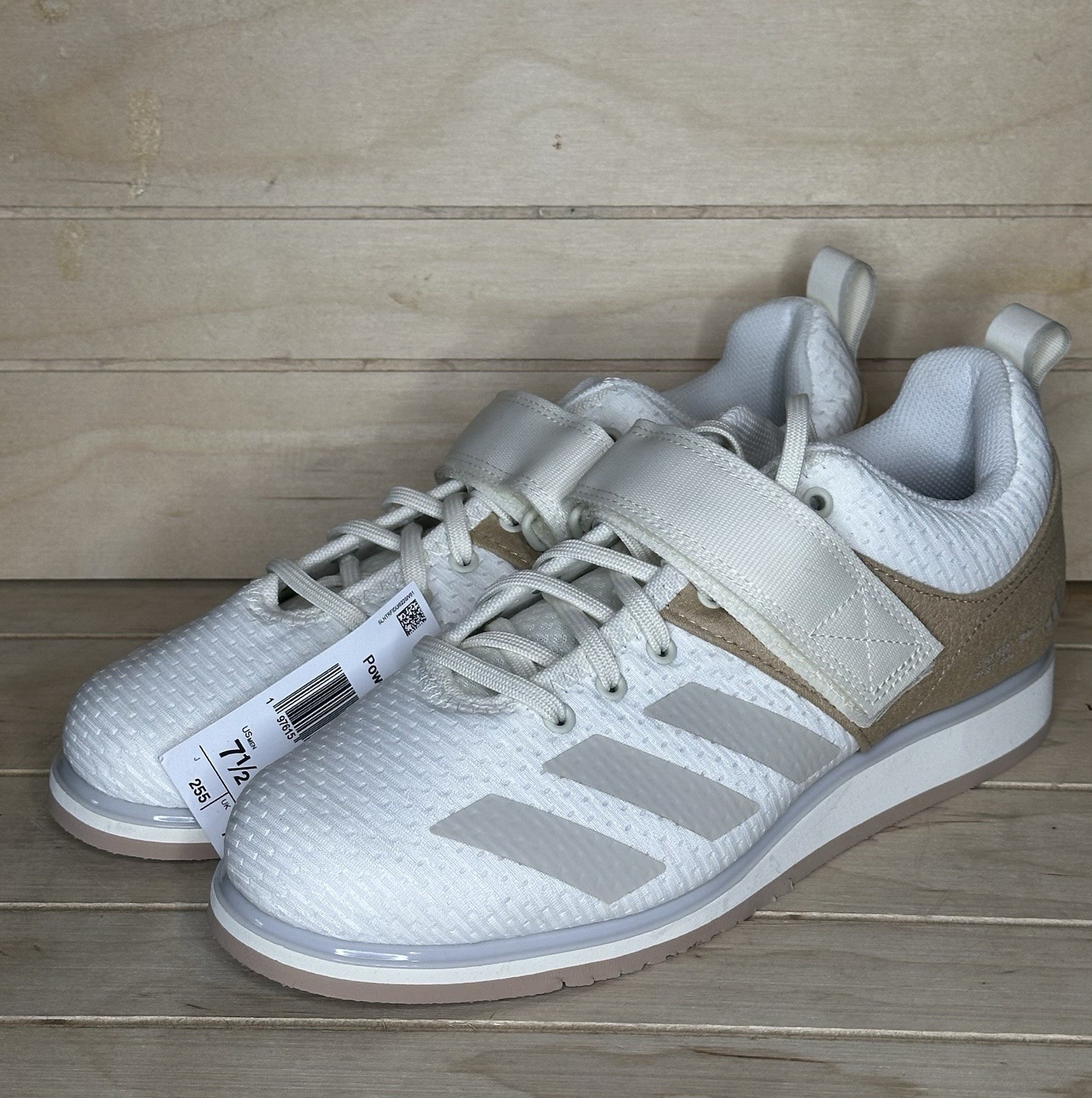 New adidas Powerlift 5 Off White Warm Sandstone IH8239 Size 7.5