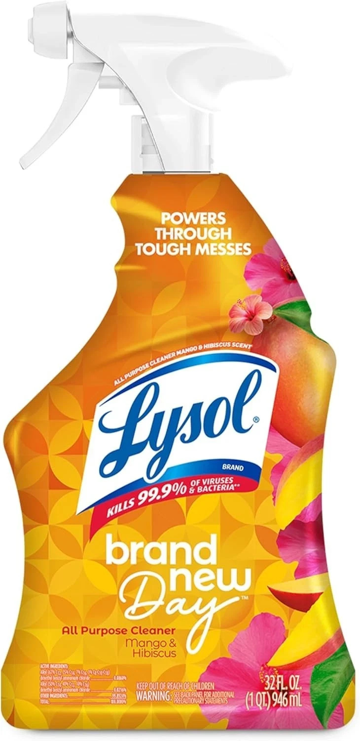 Lysol All Purpose Cleaner Spray, Multi-Purpose Mango & Hibiscus Scent, 32 Fl Oz