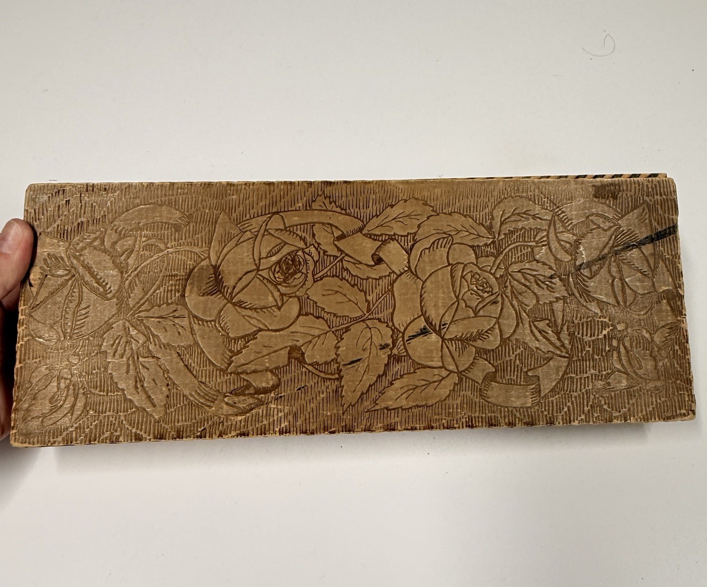 Wizard L. F. Grammes & Son Wooden Box Pyrography Floral Antique Allentown PA Lid Wizard L. F. Grammes & Son Wooden Box Pyrography Floral Antique Allentown PA Lid