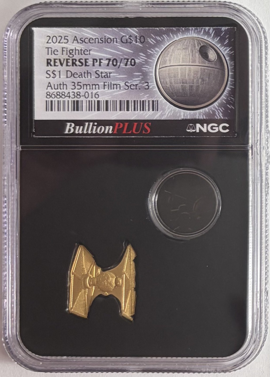 2025 Ascension Star Wars TIE Fighter 1/4 oz Gold - NGC Rev PF70/70 Mintage 50