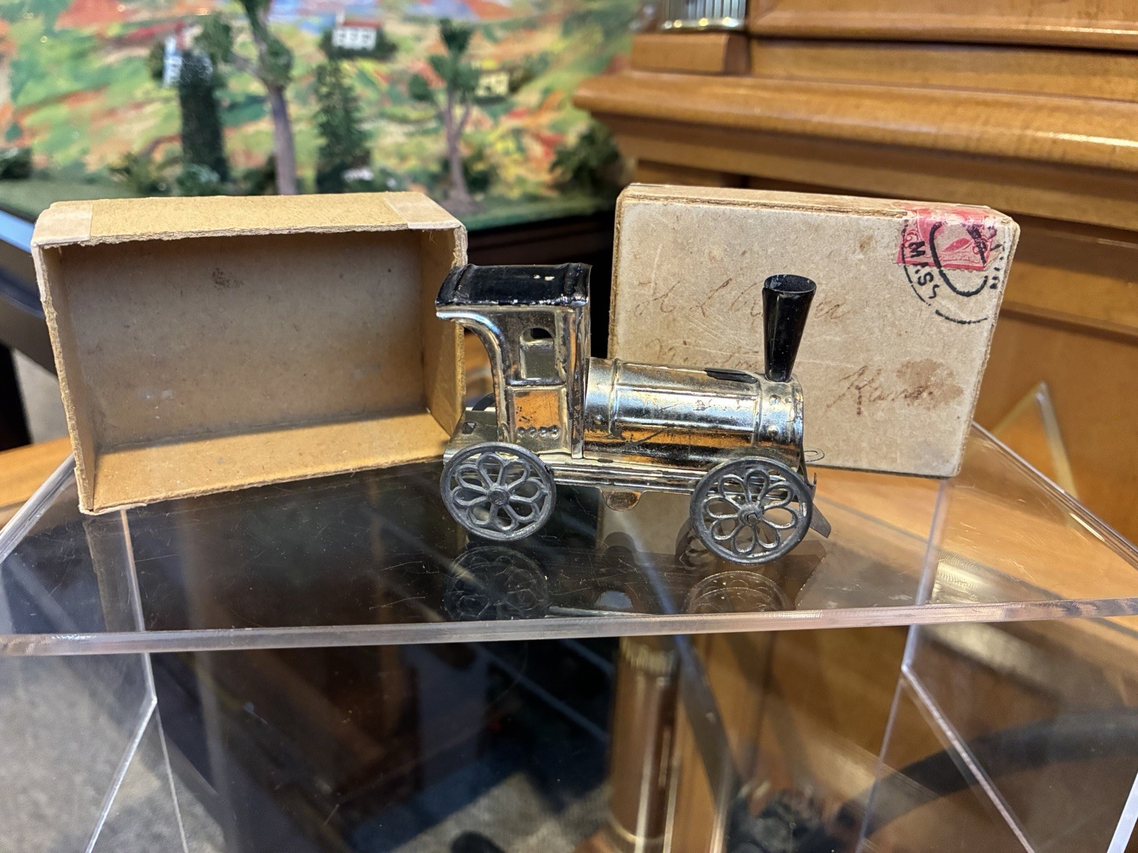 (Circa.1890) Ives/Fallows Marklin Tin Windup Floor Train Loco W/Orig.Rare Box (Circa.1890) Ives/Fallows Marklin Tin Windup Floor Train Loco W/Orig.Rare Box