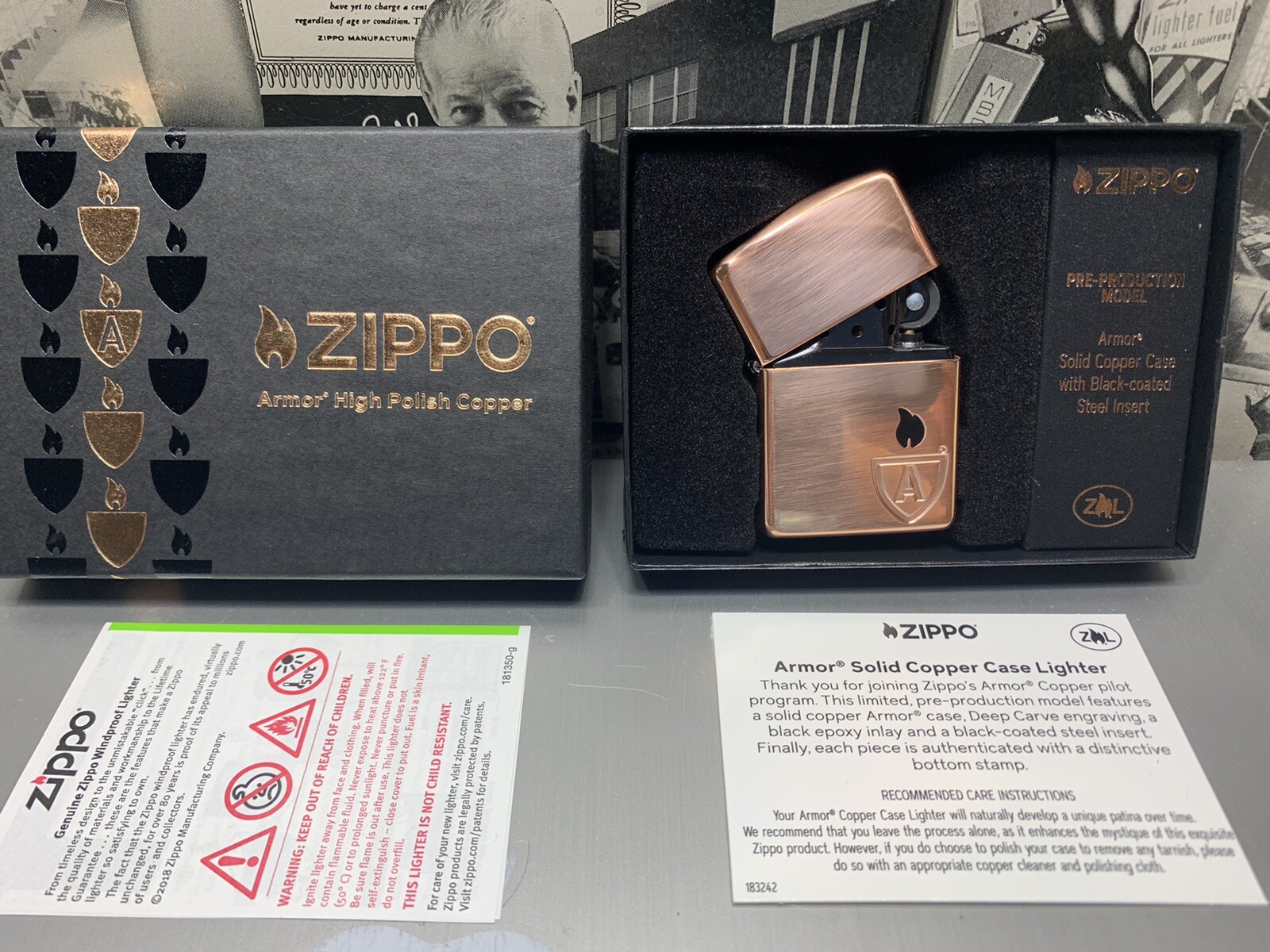 Zippo 46171, Zippo Limited Edition Solid Copper Case Armor Lighter, Black Insert Zippo 46171, Zippo Limited Edition Solid Copper Case Armor Lighter, Black Insert