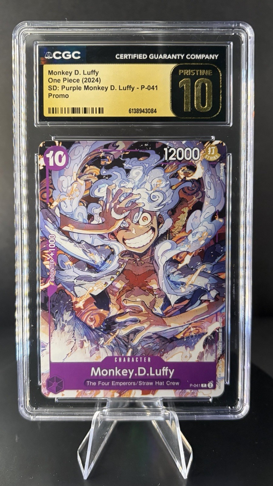 ⭐️One Piece Monkey D. Luffy P-041 Promo CGC 10 Pristine ENGLISH⭐️