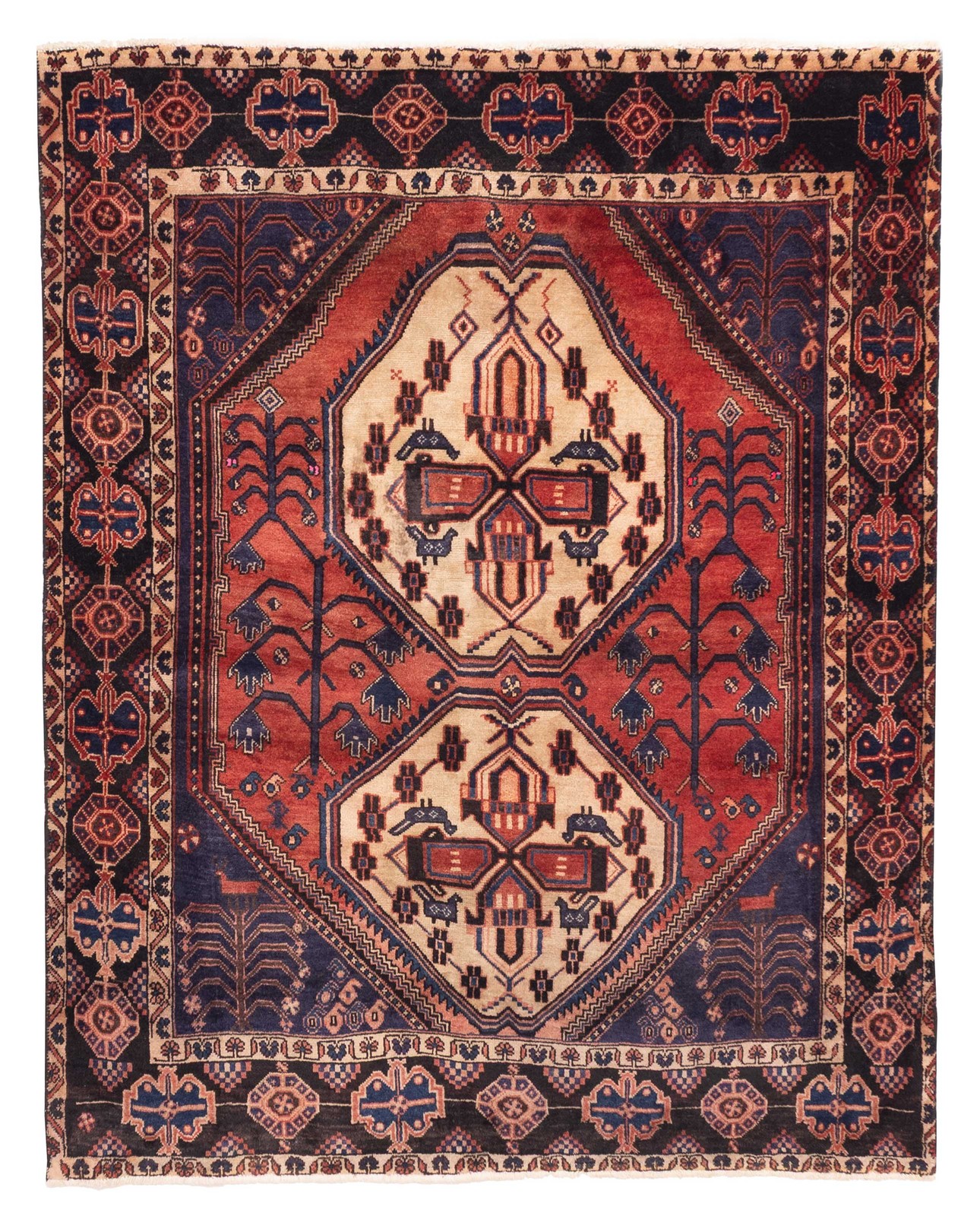 Vintage Traditional Hand-Knotted Area Rug 4\'11\