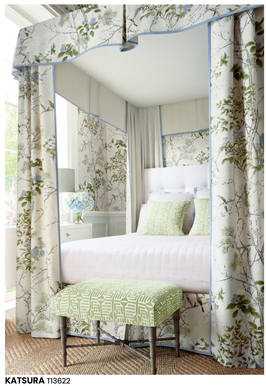 Thibaut Cream/Lavendar Katsura Wallpaper Grand Palace  New Double Rolls T13622