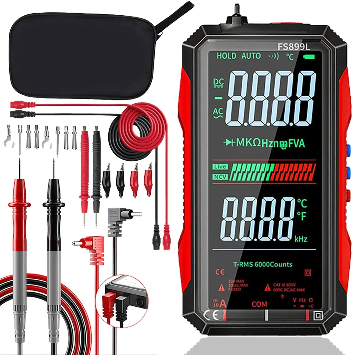 2026 Upgraded FS899L Digital Multimeter, Color Screen, USB-C with 20pcs Silicone 2026 Upgraded FS899L Digital Multimeter, Color Screen, USB-C with 20pcs Silicone