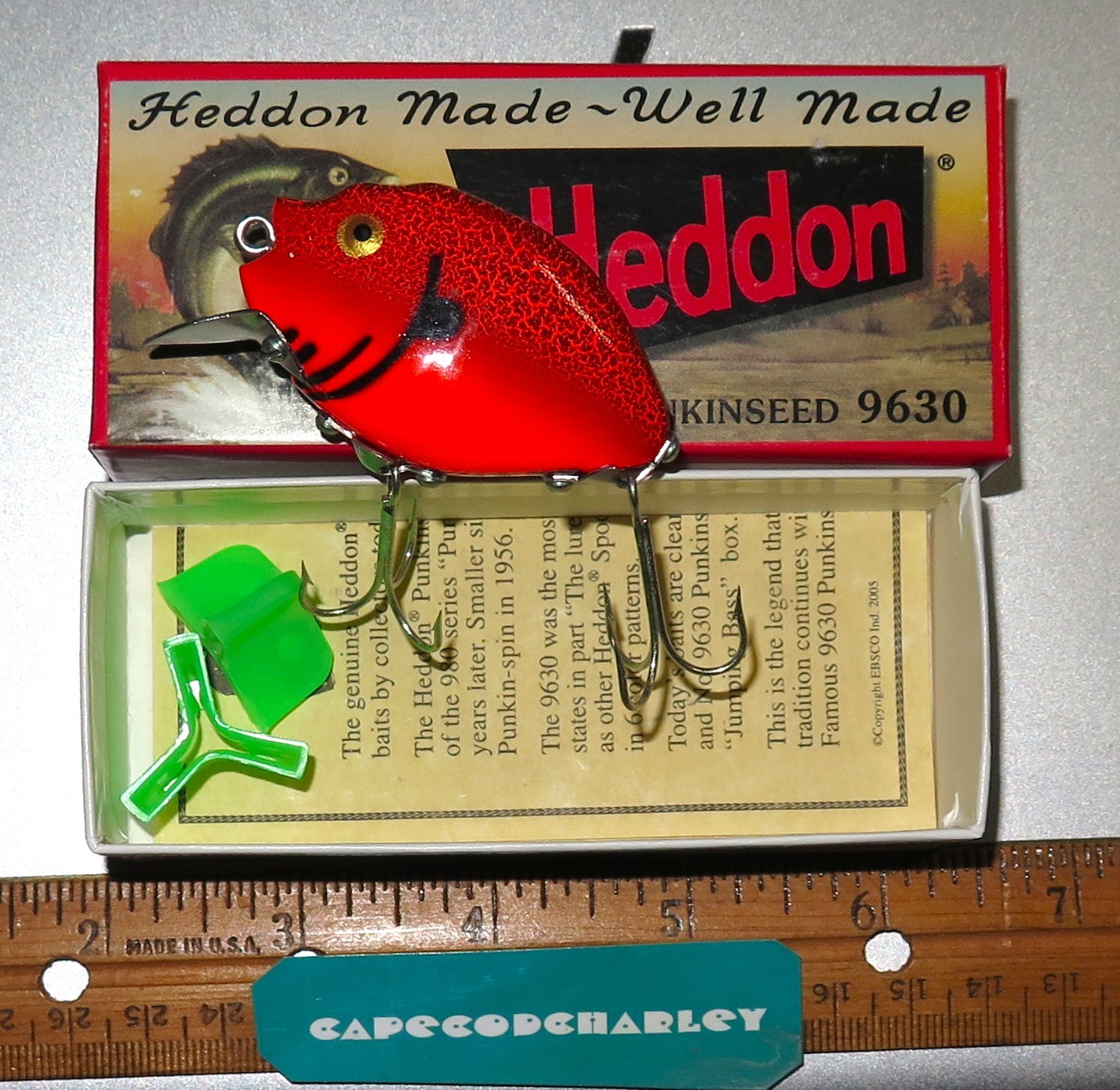 Original HEDDON PUNKINSEED Lure Collector Series 9630 Color: Orange Crackleback