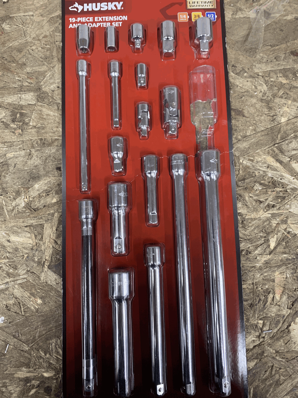 Husky 1/4 in., 3/8 in., 1/2 in. Drive Accessory Set (18-Piece) MISSING SEE PICS