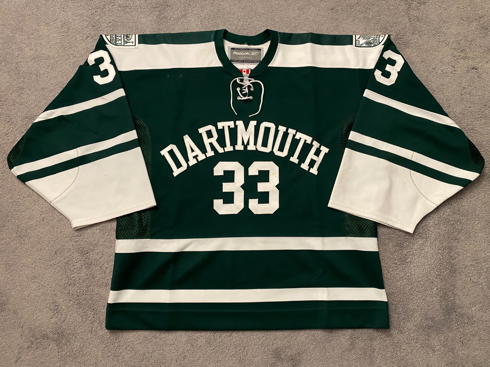 Dartmouth College Big Green Game Used Worn Hockey Goalie Jersey Dartmouth College Big Green Game Used Worn Hockey Goalie Jersey