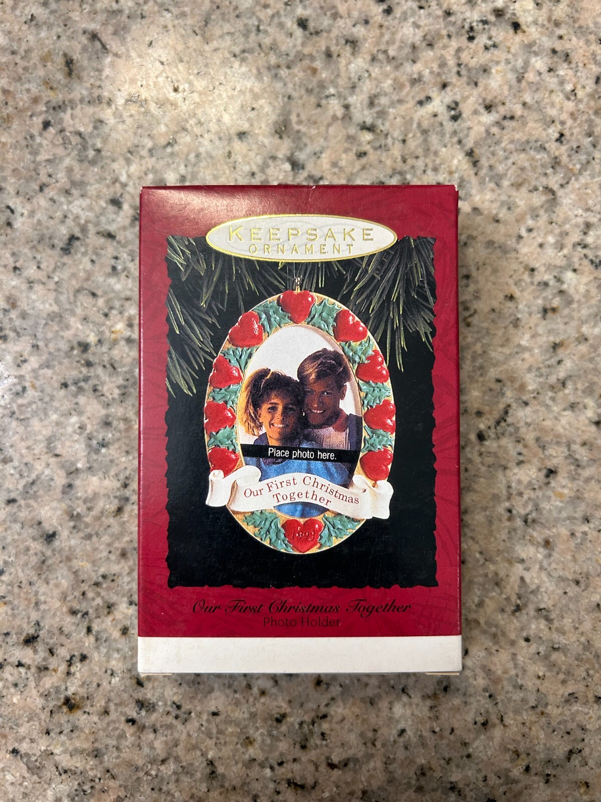 1993 Hallmark Our First Christmas Together Photo Holder Ornament New in Box 1993 Hallmark Our First Christmas Together Photo Holder Ornament New in Box