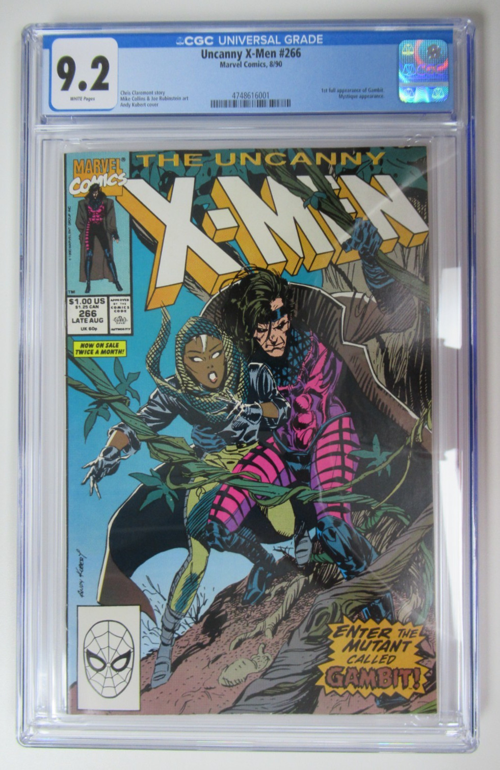 1990 Marvel Comics The Uncanny X-Men #266 CGC 9.2 1st Gambit