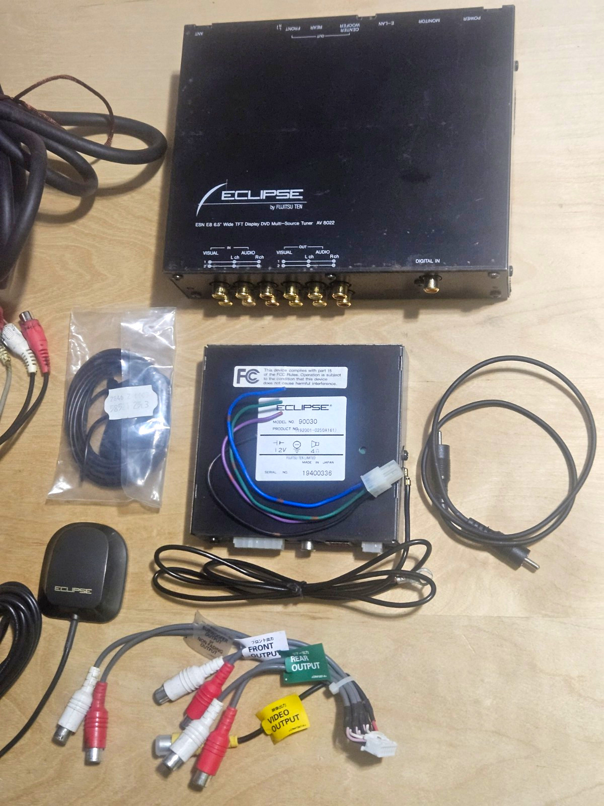 RARE Vintage Eclipse Car Audio Bundle AV8022 DVD GPS 2x Amps 12-Disc Changer