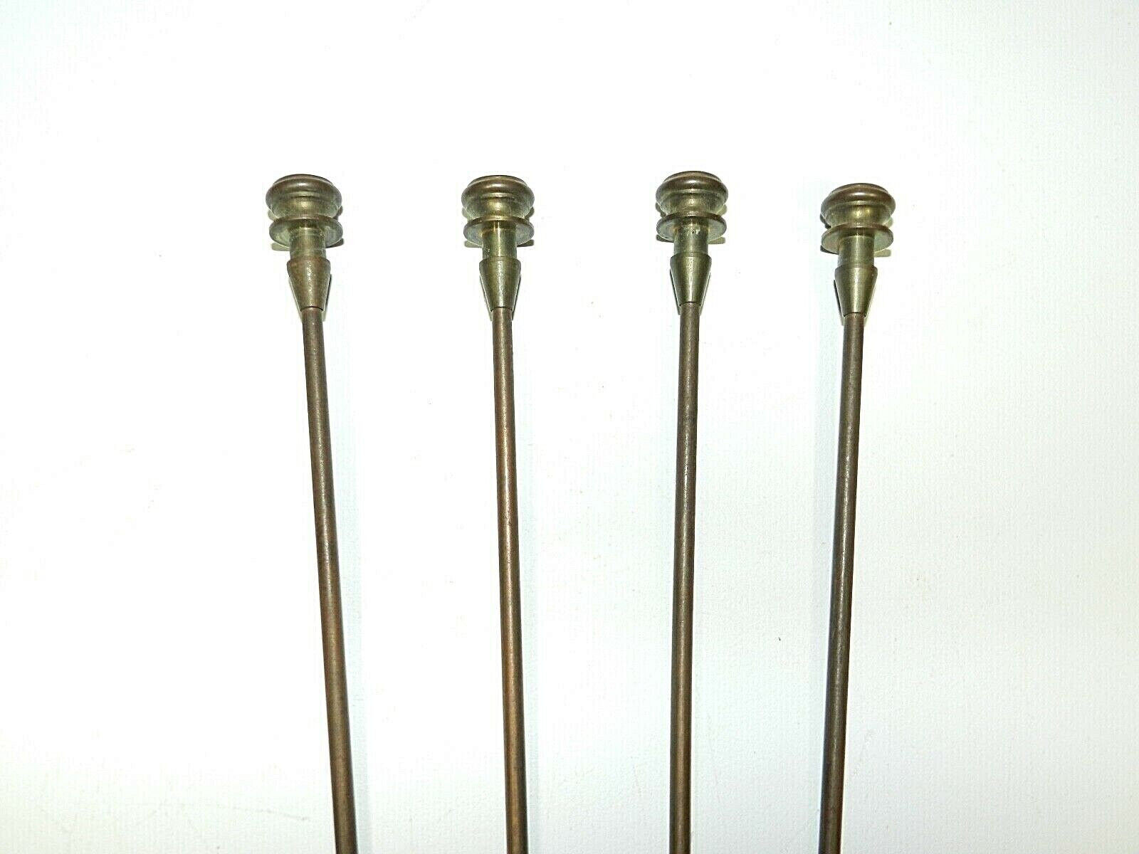 Vintage Mid Century Modern Brass Kabob BBQ Skewers 4 Piece Set