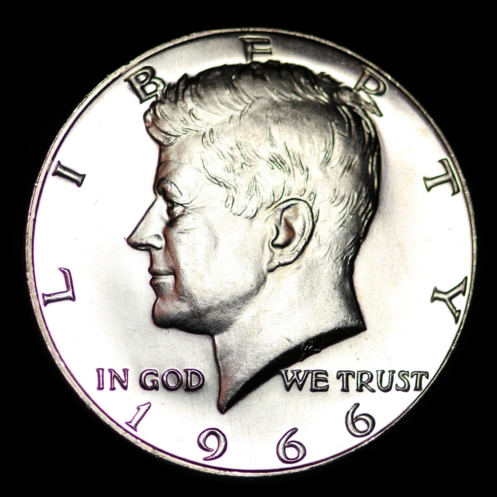 1966 Kennedy 40% Silver Half Dollar GEM BU = 1966 Kennedy 40% Silver Half Dollar GEM BU =