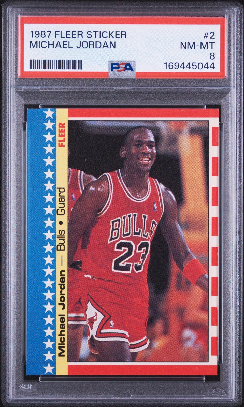 Fleer 1987 Fleer Sticker Michael Jordan PSA 8 🔥 🔥
