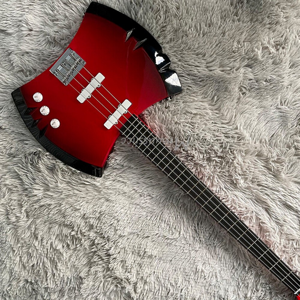 4-String Double-edged Axee Red Electric Bass Guitars Marceline's 