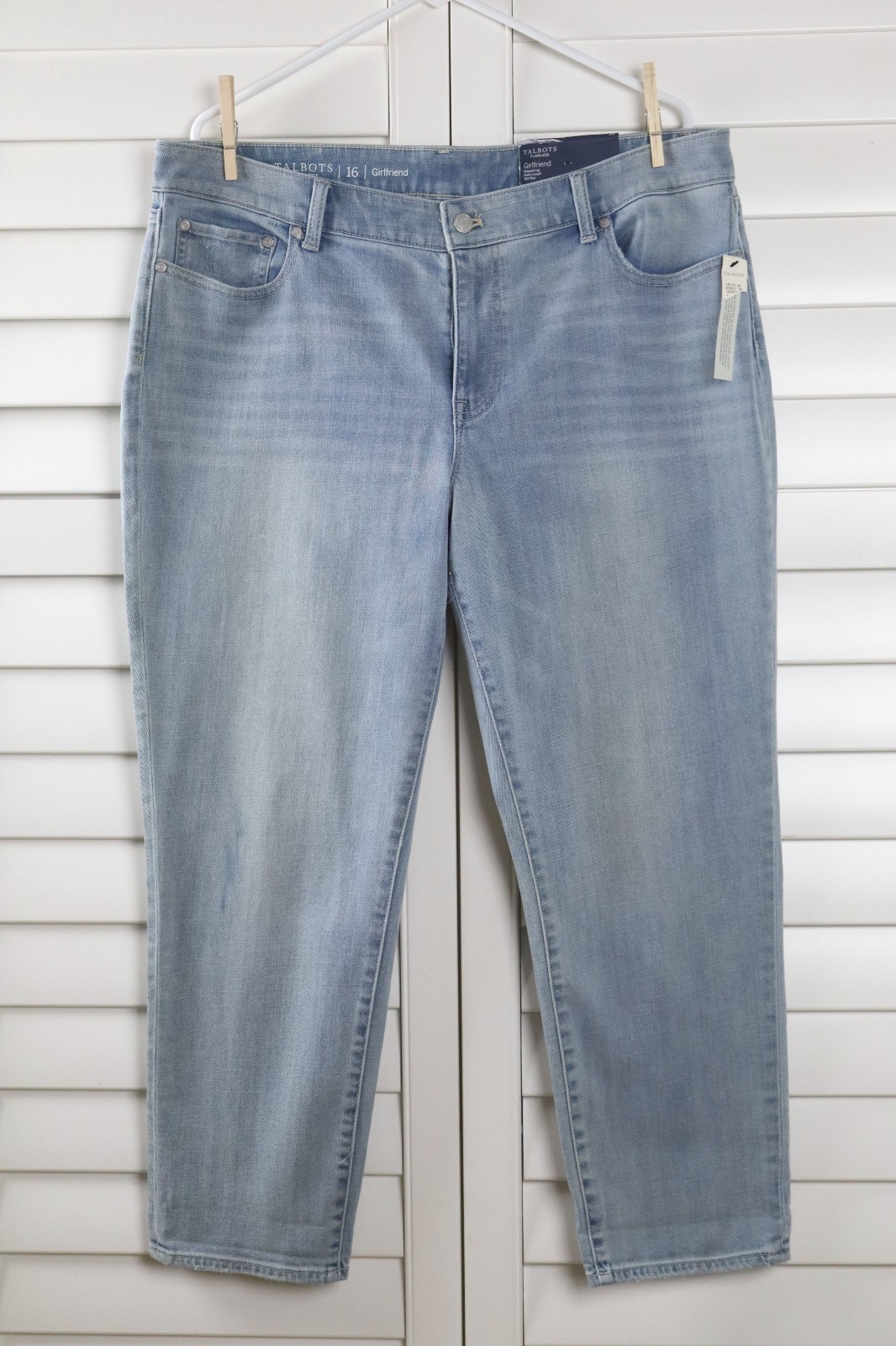 TALBOTS NWT $115 Flawless Girlfriend Relaxed Leg Ankle Length Jeans Size 16