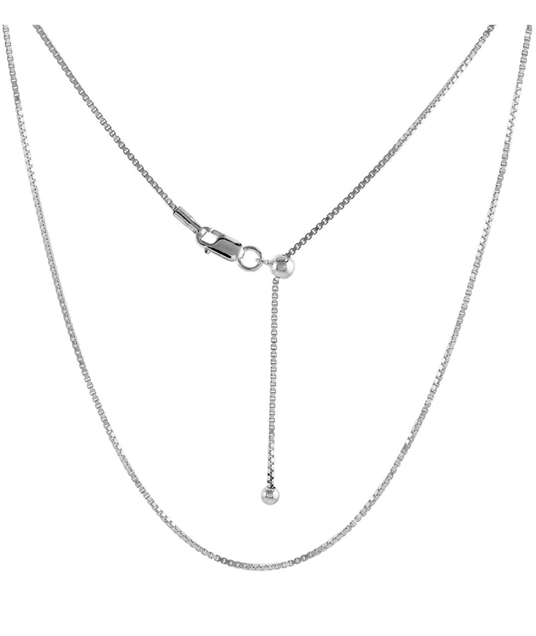 Italian Solid Sterling Silver Adjustable Chain Necklace 925 Silver Chain UNISEX Italian Solid Sterling Silver Adjustable Chain Necklace 925 Silver Chain UNISEX