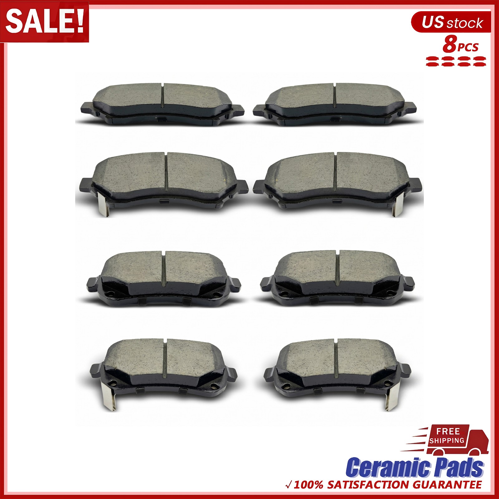 Front Rear Ceramic Brake Pad Set for Town&Country Dodge Grand Caravan VW Routan