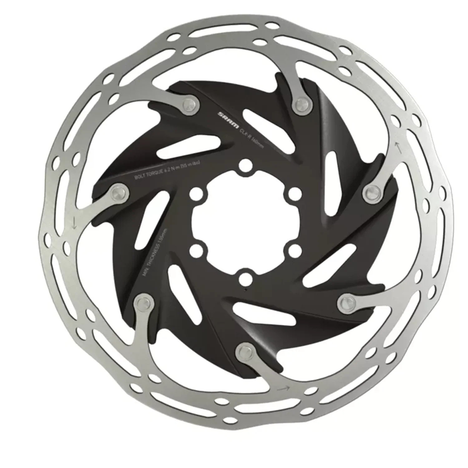 SRAM CenterLine XR Disc Brake Rotor 160mm 6-Bolt 2-Piece Rounded Edge Road
