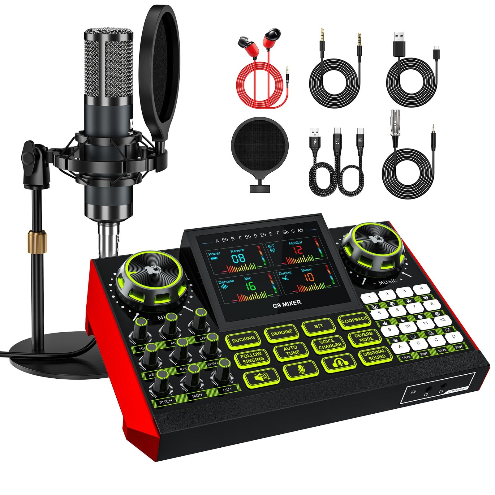 TENLAMP G9 Audio Mixer Bundle with Microphone for Streaming & Karaoke TENLAMP G9 Audio Mixer Bundle with Microphone for Streaming & Karaoke