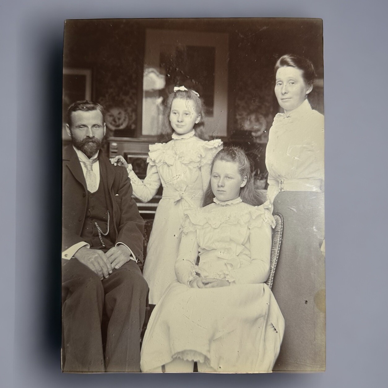 1870’s Original Large Photo From England Victorian Family 2 Girls 2 Adults 1870’s Original Large Photo From England Victorian Family 2 Girls 2 Adults