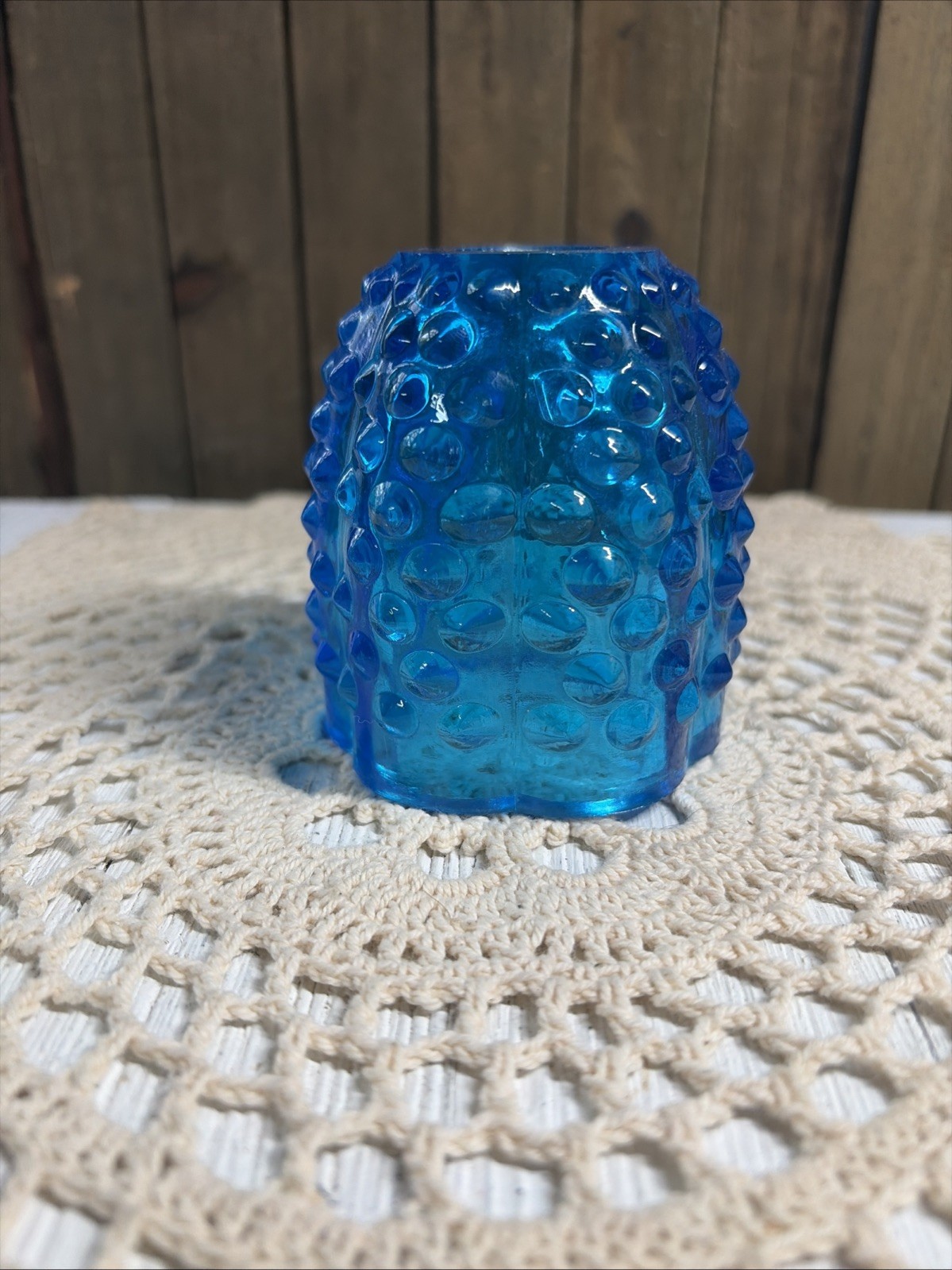 Vintage Fenton Glass Colonial Blue Hobnail Fairy Lamp Shade (Top Only) Vintage Fenton Glass Colonial Blue Hobnail Fairy Lamp Shade (Top Only)