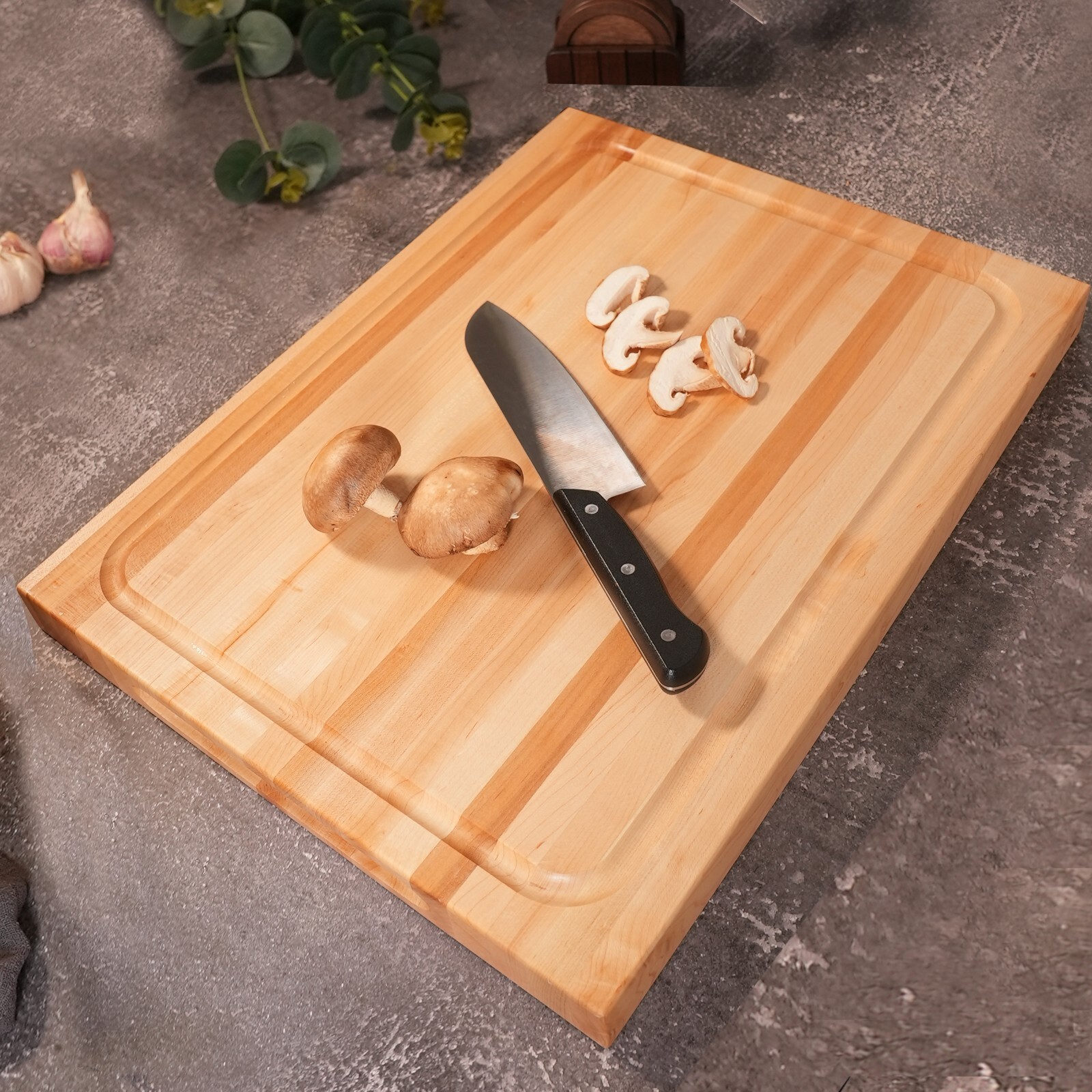 CONSDAN Cutting Board Butcher Block USA Grown Hardwood Hard Maple Edge Grain CONSDAN Cutting Board Butcher Block USA Grown Hardwood Hard Maple Edge Grain