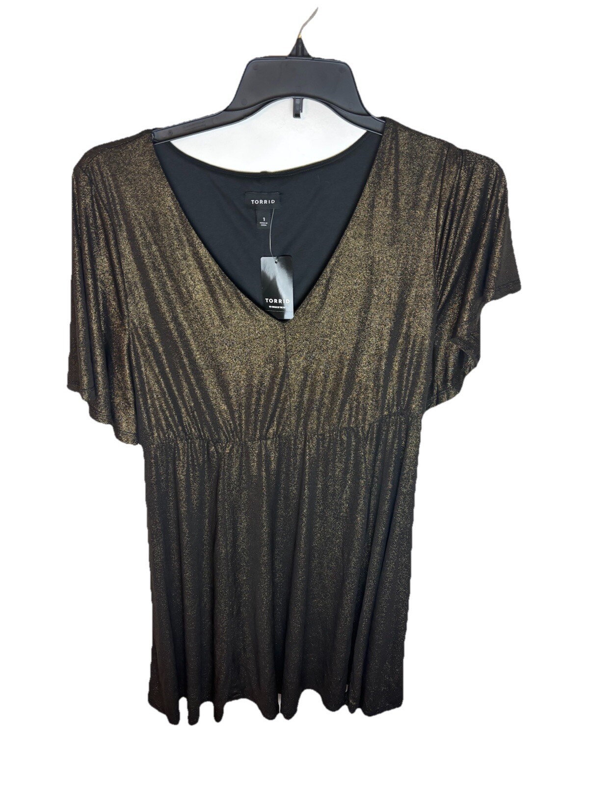 Torrid Size 1X dress metallic short sleeve festive cocktail party Plus Curvy NWT