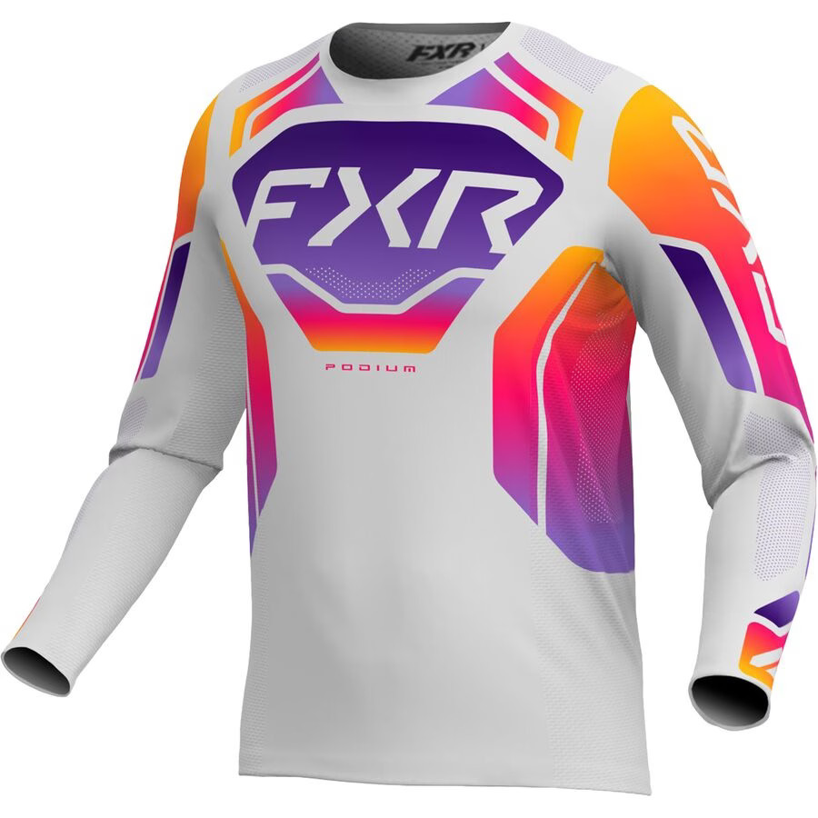 FXR 2026 Podium Jersey - Relay - Grey/Purple/Tang, Medium FFR00UV-X002-Y003