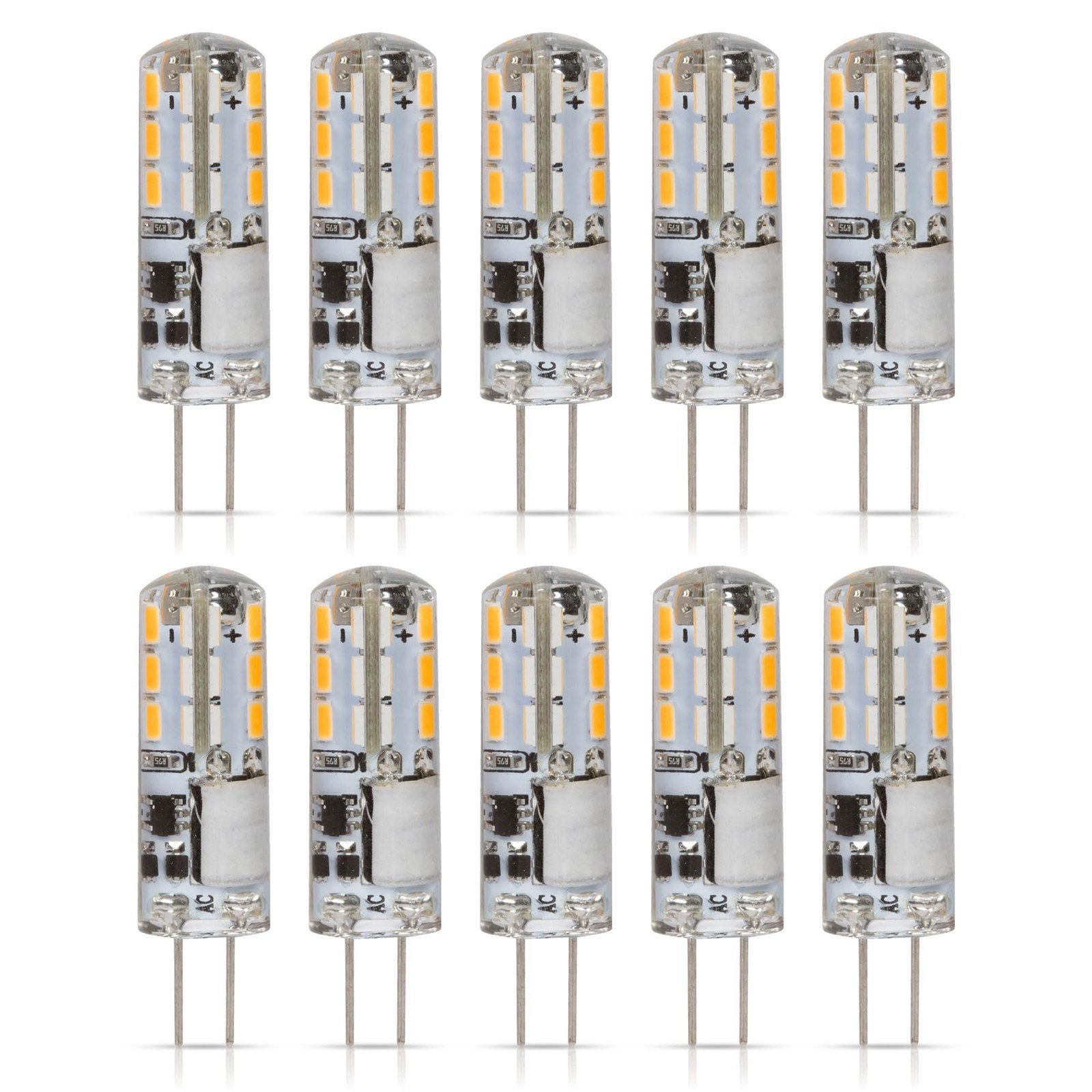 [10 Pack] LED G4 1.1W T3 10W Replacement JC Bi-Pin Base 12V 3000K Soft White