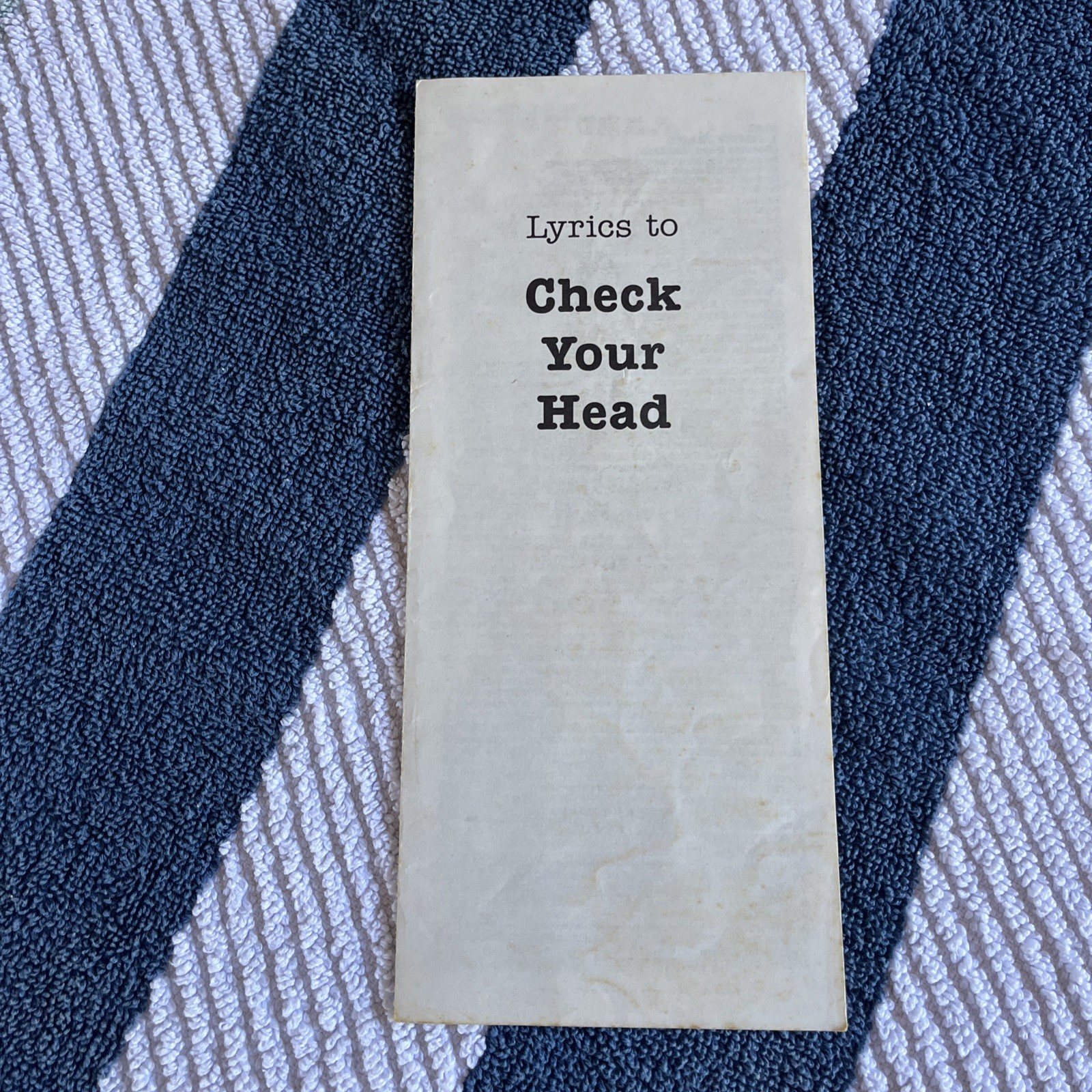 Beastie Boys Lyrics to Check Your Head Song Lyrics Booklet 1992 mail away only