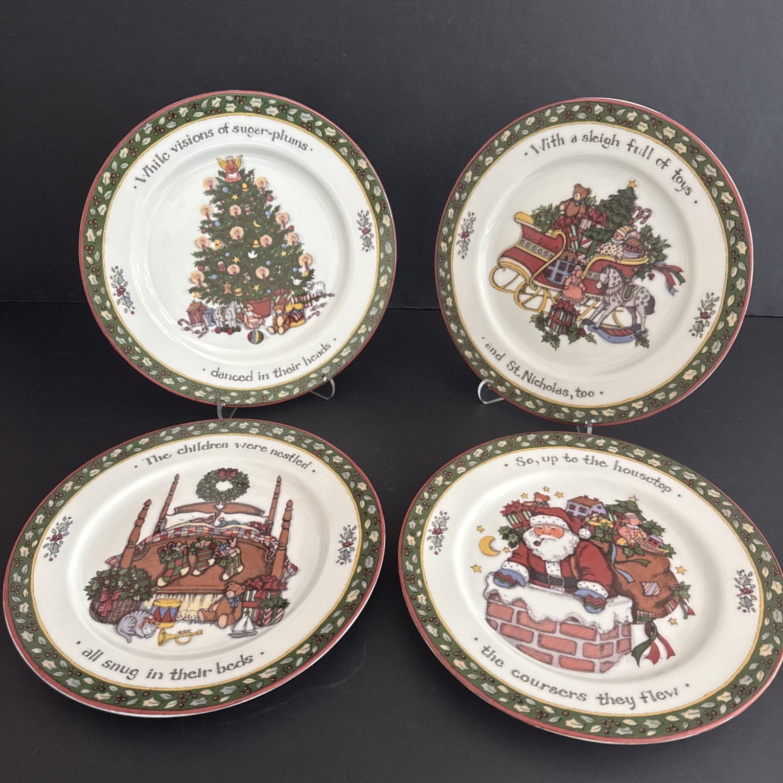 International China A CHRISTMAS STORY Susan Winget Set of 4 Salad Plates 8 1/8 International China A CHRISTMAS STORY Susan Winget Set of 4 Salad Plates 8 1/8