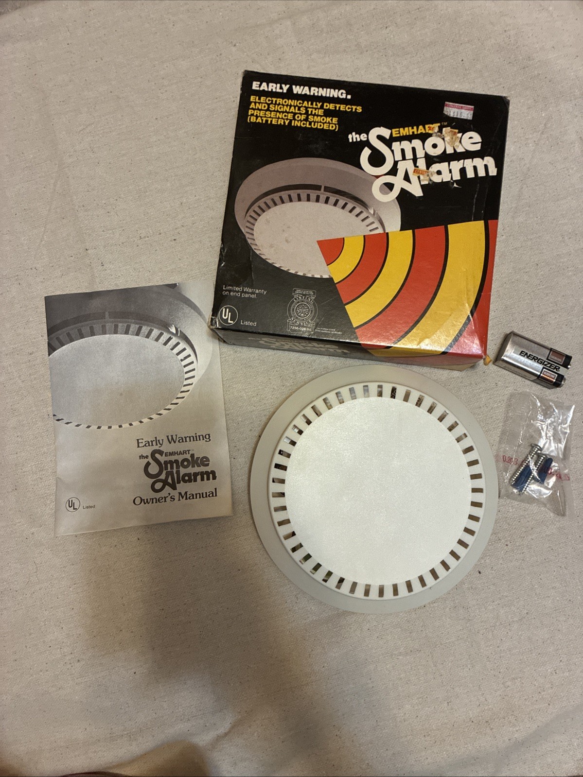 The Emhart Smoke Alarm Vintage New Old Stock Fire Alarm Fire Alarm The Emhart Smoke Alarm Vintage New Old Stock Fire Alarm Fire Alarm
