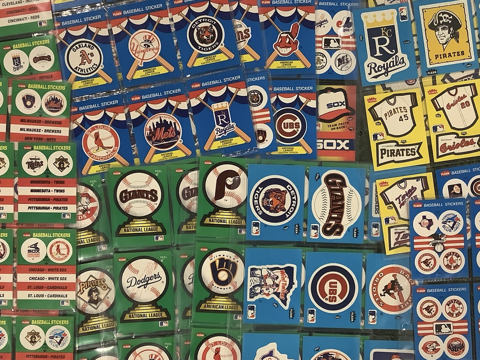 FLEER 1980s Baseball MLB Team Stickers LOT OF 130+ Cards - SEE OUR FEEDBACK FLEER 1980s Baseball MLB Team Stickers LOT OF 130+ Cards - SEE OUR FEEDBACK