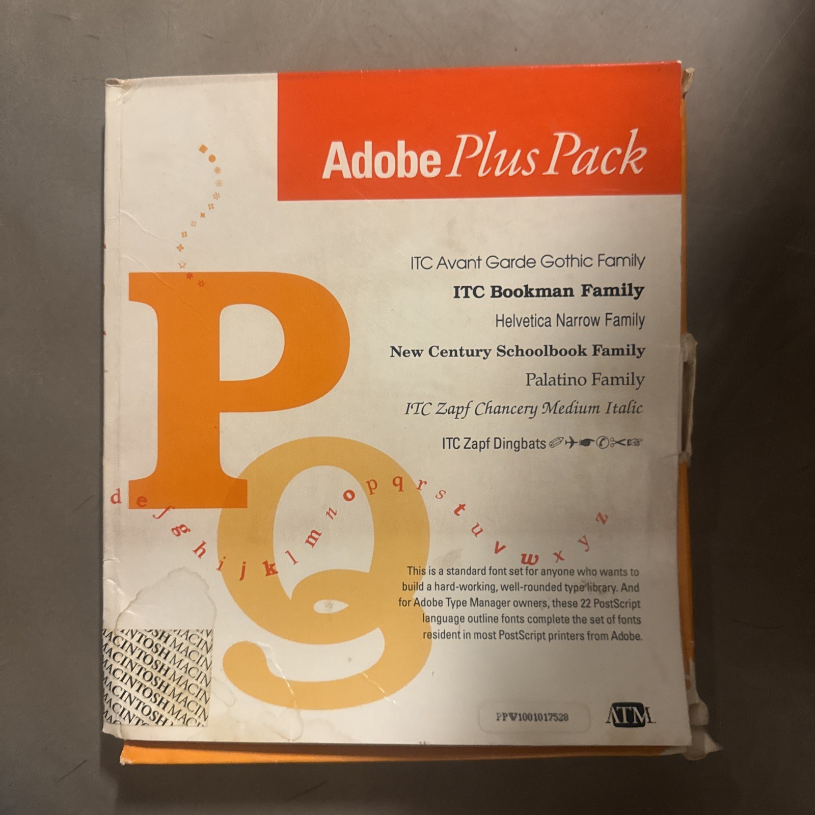 Vintage Adobe Plus Pack Font Software - Factory Sealed IBM PC & OS/2 Compatible Vintage Adobe Plus Pack Font Software - Factory Sealed IBM PC & OS/2 Compatible