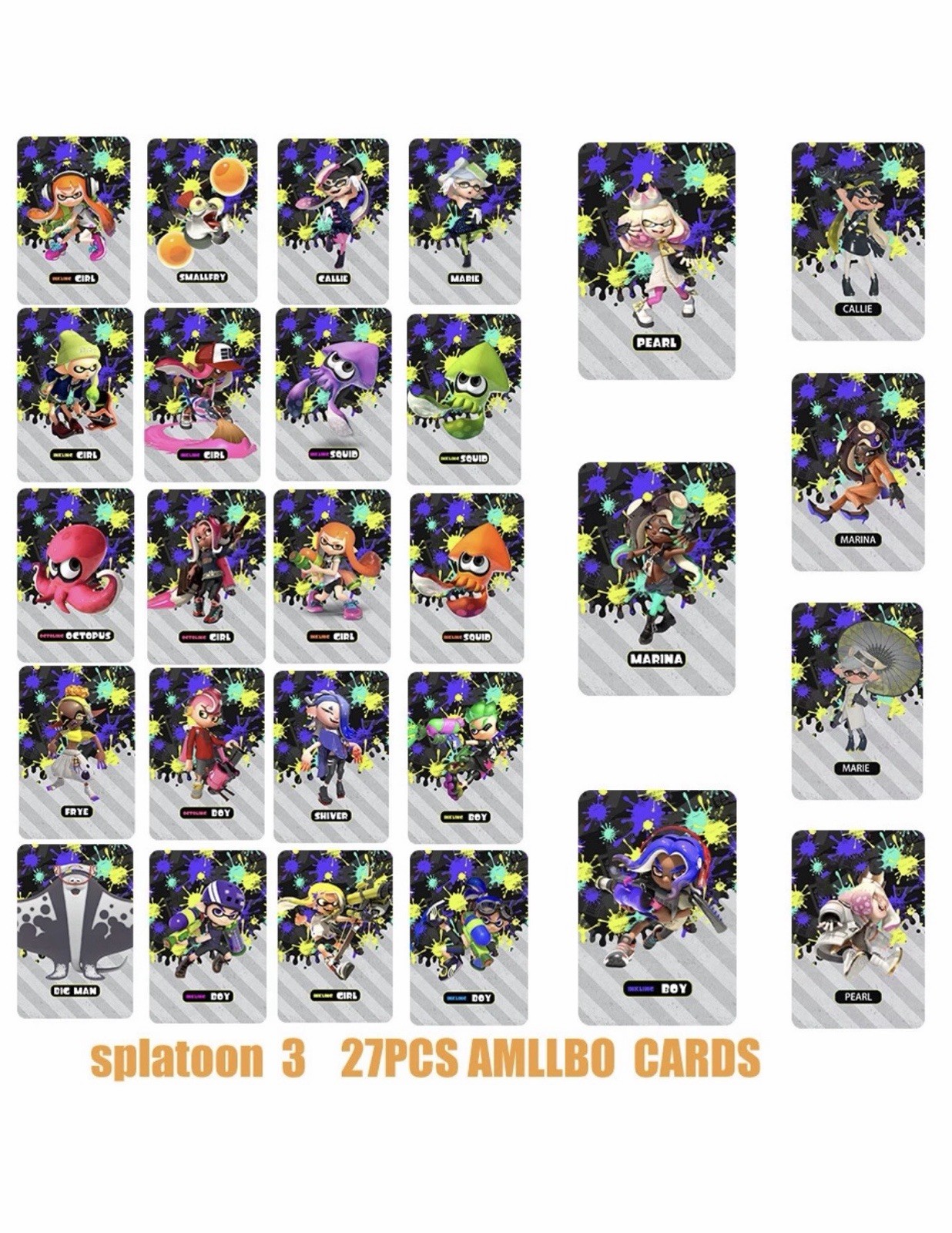 27pcs/set NFC Cards NFC Tag Splatoon 3 Game Card Octoling Octopus For Switch 1 2